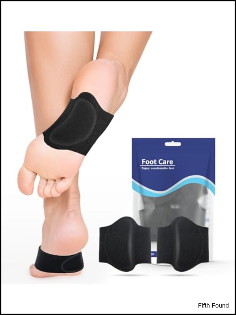 Arch Support Brace 2 Pack Adjustable Non-Slip Wraps Elastic Silicone Pads